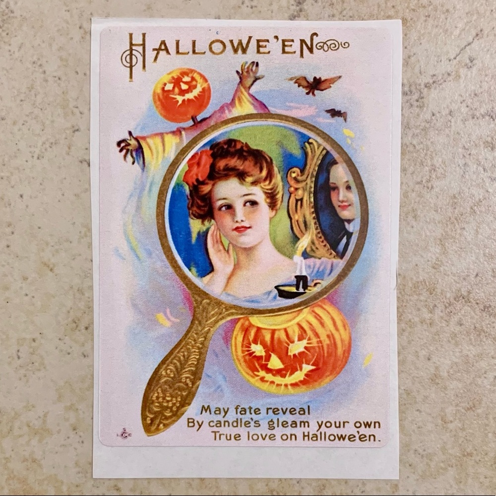 6/$12 🎃 Vintage Halloween Postcard Sticker - Picture 1 of 1